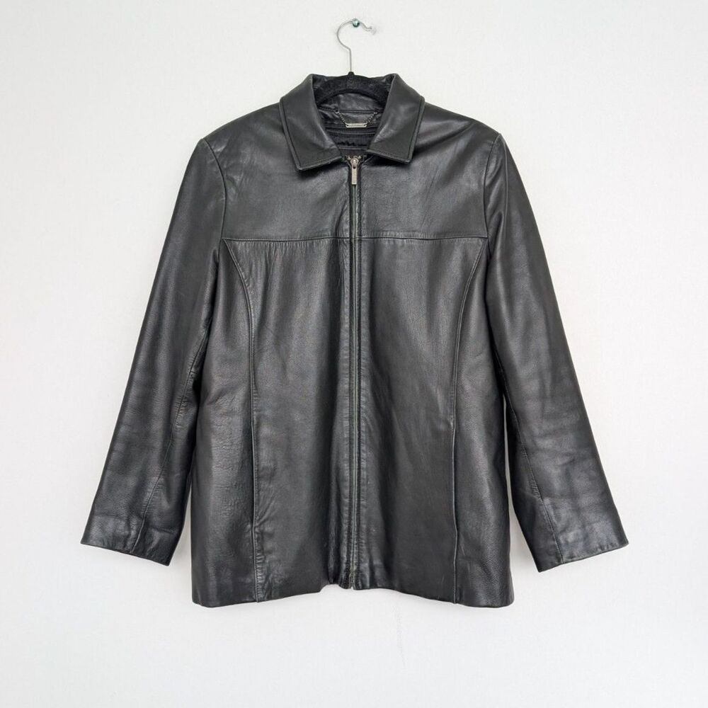 Wilsons Leather Pelle Studio Soft Black Thinsulate Full Zip Leather Jacket Sz L